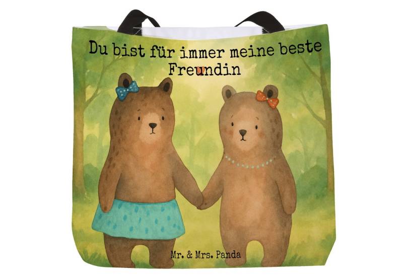 Mr. & Mrs. Panda Shopper Bär Freundin Design, Shopper, Weiß, Schultertasche, Schultasche, Tüte (Packung, 1-tlg) von Mr. & Mrs. Panda