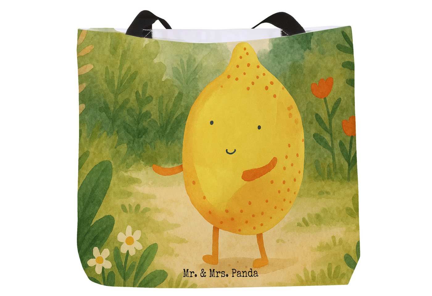 Mr. & Mrs. Panda Shopper Beste Freunde Zitrone Design, Shopper, Weiß, Beutel, Schultertasche, (Packung, 1-tlg) von Mr. & Mrs. Panda