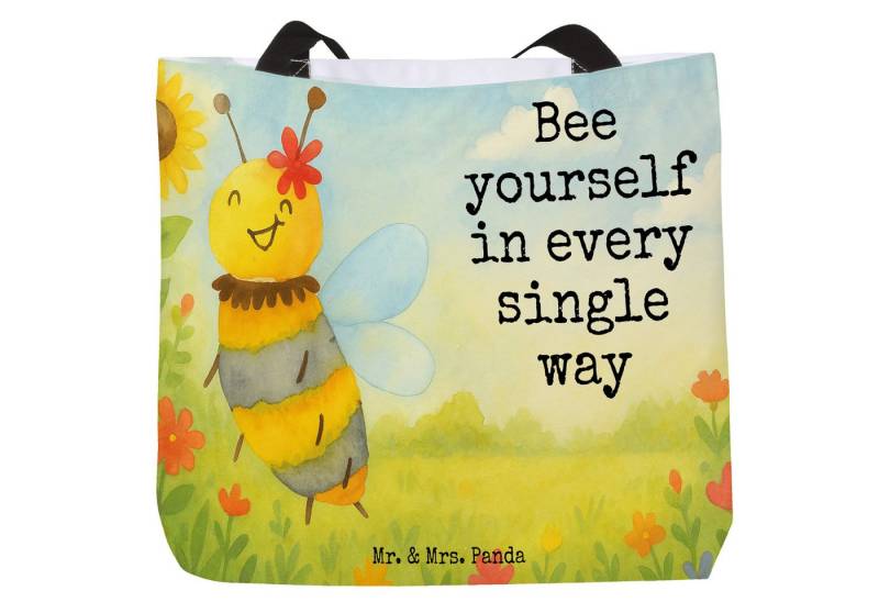 Mr. & Mrs. Panda Shopper Biene Blume Design, Shopper, Weiß, Einkaufstasche, Schultertasche, St (Packung, 1-tlg) von Mr. & Mrs. Panda