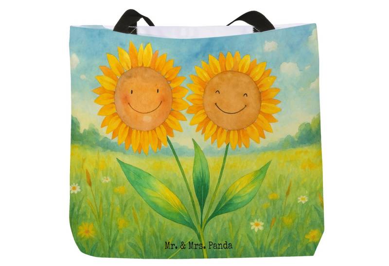 Mr. & Mrs. Panda Shopper Blume Sonnenblume Design, Shopper, Weiß, Strandtasche, Beste Freundin (Packung, 1-tlg) von Mr. & Mrs. Panda