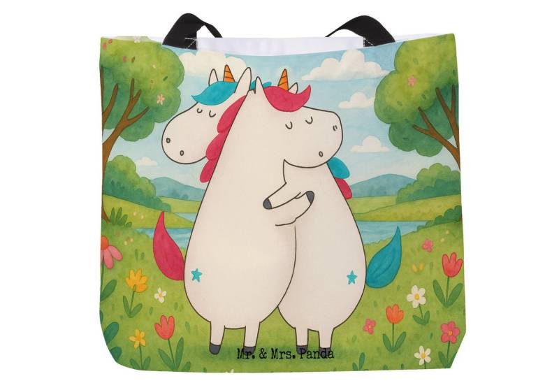 Mr. & Mrs. Panda Shopper Einhörner Umarmen Design, Shopper, Weiß, Freundinnen, Schultertasche, (Packung, 1-tlg) von Mr. & Mrs. Panda