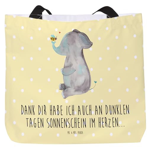 Mr. & Mrs. Panda Shopper Elefant & Biene - Geschenk, Beutel, Tiermotive, Einkaufstasche, Liebe, Einkaufsbeutel, Schulbeutel, Tiere, Tasche, von Mr. & Mrs. Panda