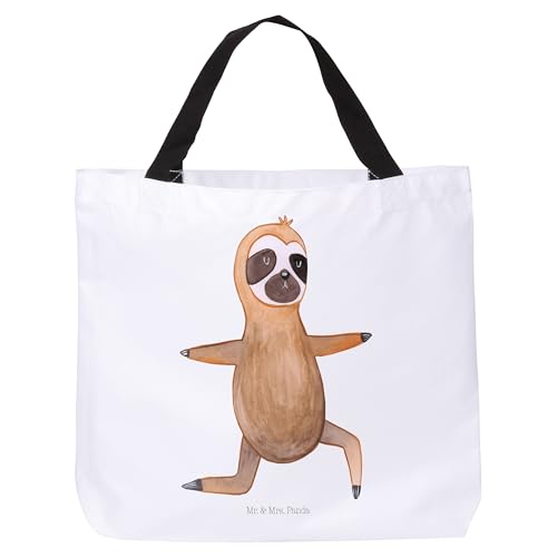 Mr. & Mrs. Panda Shopper Faultier Yoga - Geschenk, Yogaübungen, Tasche, Krieger, Schultasche, Lieblingstier, Atmung, Strandtasche, Schulbeutel, von Mr. & Mrs. Panda