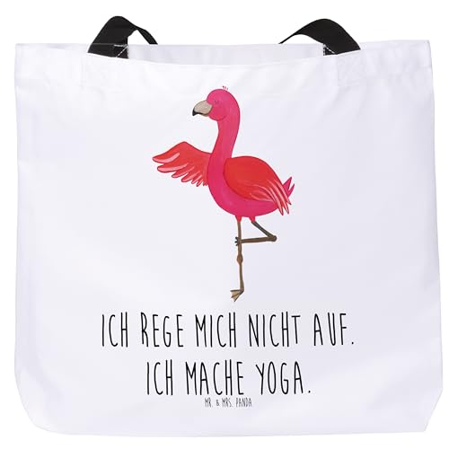 Mr. & Mrs. Panda Shopper Flamingo Yoga - Geschenk, Namaste, Achtsamkeit, Schulbeutel, Baum, Entspannung, Schultasche, Yoga-Übung, Strandtasche, von Mr. & Mrs. Panda