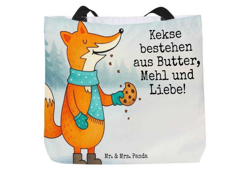 Mr. & Mrs. Panda Shopper Fuchs Keks Design, Shopper, Weiß, Kekse, Ausflug, Frieren, Weihnachte (Packung, 1-tlg) von Mr. & Mrs. Panda