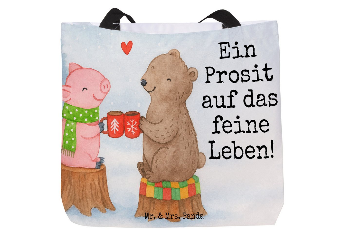 Mr. & Mrs. Panda Shopper Glühschwein Sause Design, Shopper, Weiß, Schultasche, Schultertasche, (Packung, 1-tlg) von Mr. & Mrs. Panda