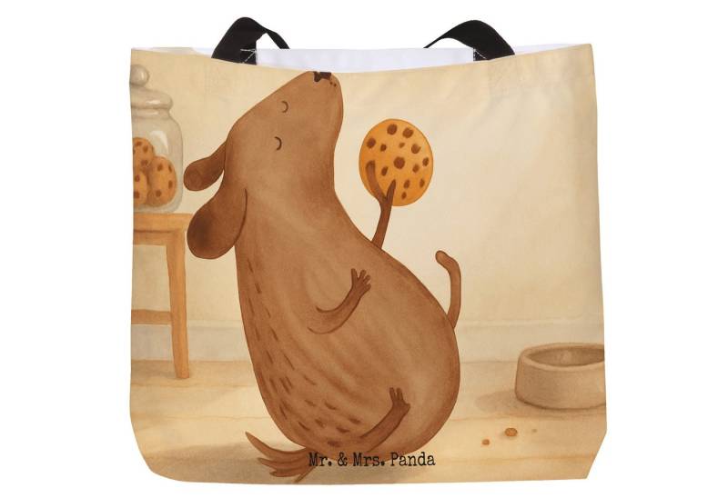 Mr. & Mrs. Panda Shopper Hund Keks Design, Shopper, Weiß, Schultertasche, Schultasche, XL, glü (Packung, 1-tlg) von Mr. & Mrs. Panda