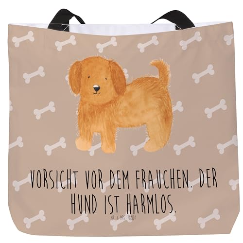 Mr. & Mrs. Panda Shopper Hund flauschig - Geschenk, Hundemotiv, Haustier, Beutel, Frauchen, Tasche, Hundespruch, Einkaufstasche, Schultasche, von Mr. & Mrs. Panda