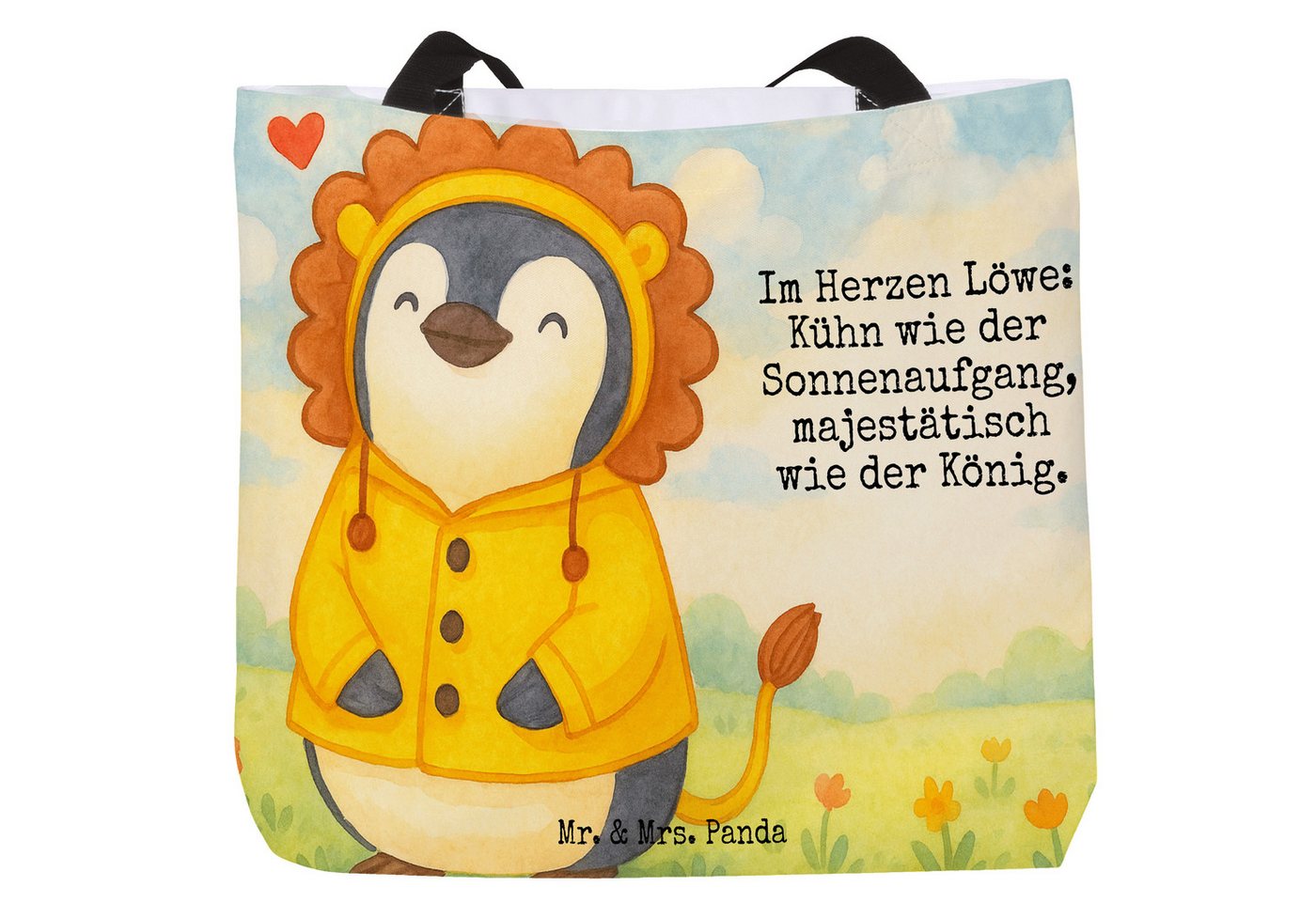 Mr. & Mrs. Panda Shopper Löwe Astrologie Design, Shopper, Weiß, Sternzeichen, Schultertasche, (Packung, 1-tlg) von Mr. & Mrs. Panda