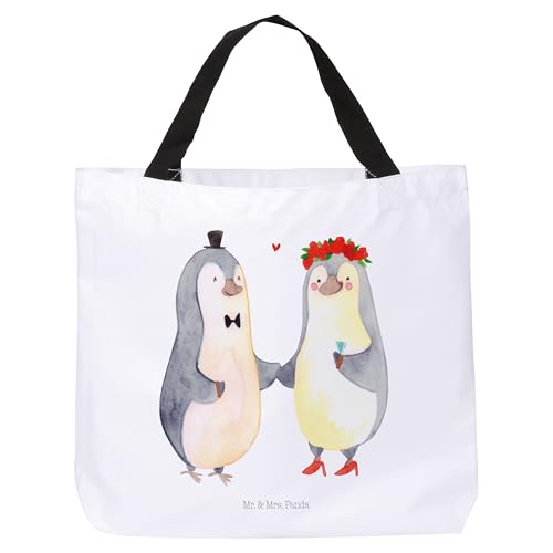 Mr. & Mrs. Panda Shopper Pinguin Heirat - Geschenk, Einkaufsbeutel, Ehemann, Strandtasche, Tasche, Beutel, Liebe, Schultasche, Pärchen, von Mr. & Mrs. Panda