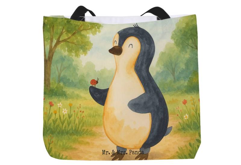 Mr. & Mrs. Panda Shopper Pinguin Marienkäfer Design, Shopper, Weiß, XL, Schultertasche, Liebe, (Packung, 1-tlg) von Mr. & Mrs. Panda