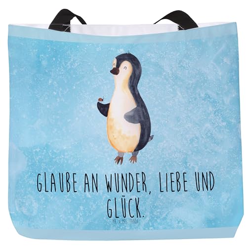 Mr. & Mrs. Panda Shopper Pinguin Marienkäfer - Geschenk, Glück, Beutel, Pinguine, Wunder, Freizeittasche, aufmerksam, Einkaufstasche, Tasche, von Mr. & Mrs. Panda