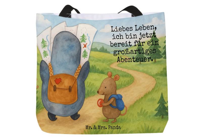 Mr. & Mrs. Panda Shopper Pinguin & Maus Wanderer Design, Shopper, Weiß, Schultertasche, Wander (Packung, 1-tlg) von Mr. & Mrs. Panda