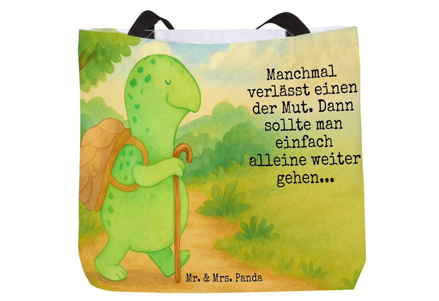 Mr. & Mrs. Panda Shopper Schildkröte Wanderer Design, Shopper, Weiß, Schultertasche, Shopper, (Packung, 1-tlg) von Mr. & Mrs. Panda