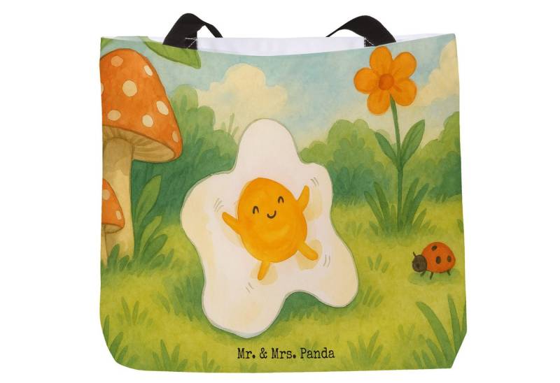 Mr. & Mrs. Panda Shopper Spiegelei Ei Design, Shopper, Weiß, Schultertasche, Schön, Lustige Sp (Packung, 1-tlg) von Mr. & Mrs. Panda