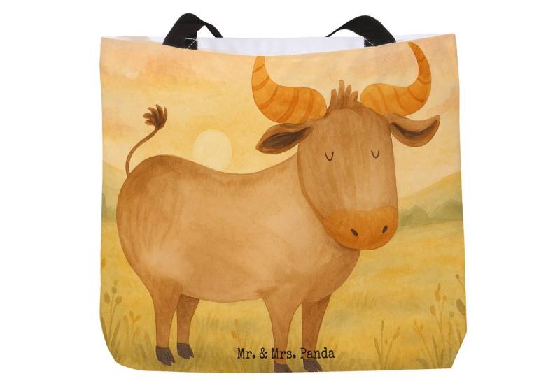 Mr. & Mrs. Panda Shopper Sternzeichen Stier Design, Shopper, Weiß, Schultertasche, Schultasche (Packung, 1-tlg) von Mr. & Mrs. Panda