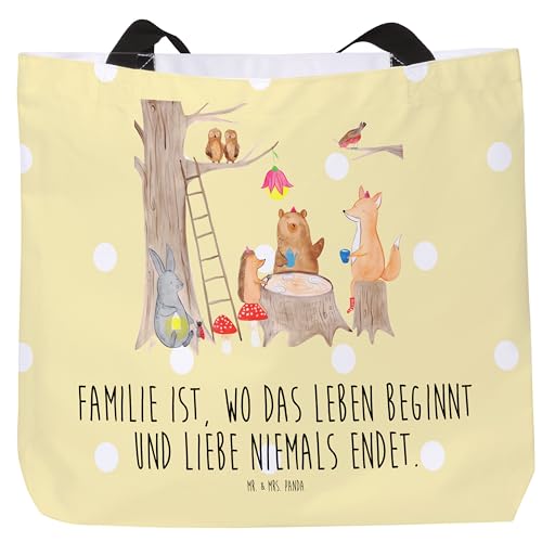 Mr. & Mrs. Panda Shopper Waldtiere Picknick - Geschenk, Maus, Fuchs, Schulbeutel, Beutel, Tiermotive, Gute Laune, Hase, Schultasche, Tasche, von Mr. & Mrs. Panda