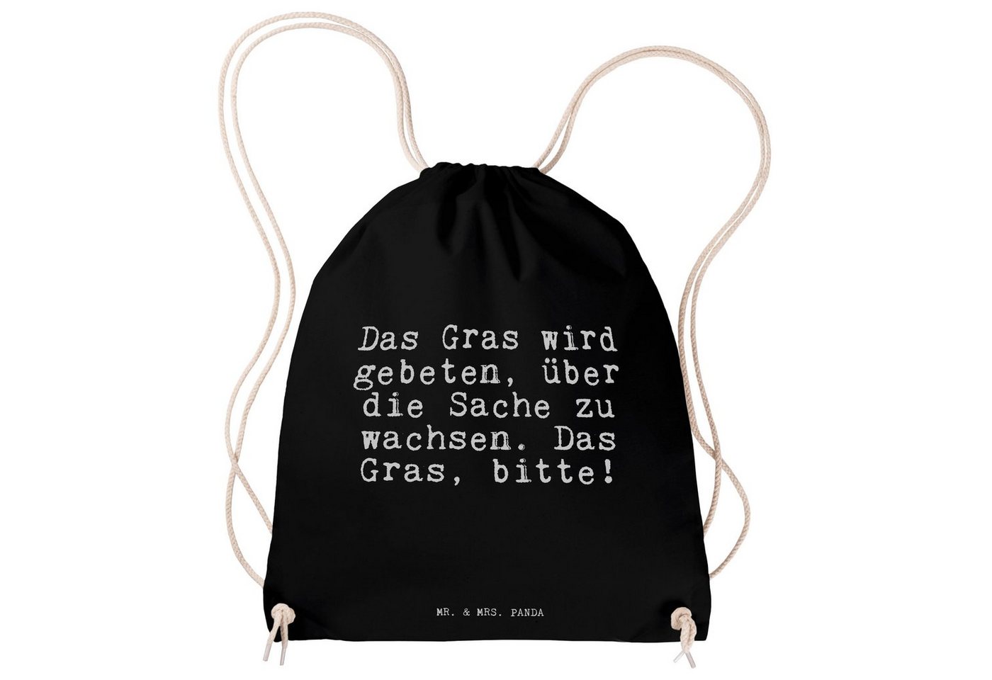 Mr. & Mrs. Panda Sporttasche Das Gras wird gebeten,... - Schwarz - Geschenk, Neustart, Trostpflast (1-tlg) von Mr. & Mrs. Panda