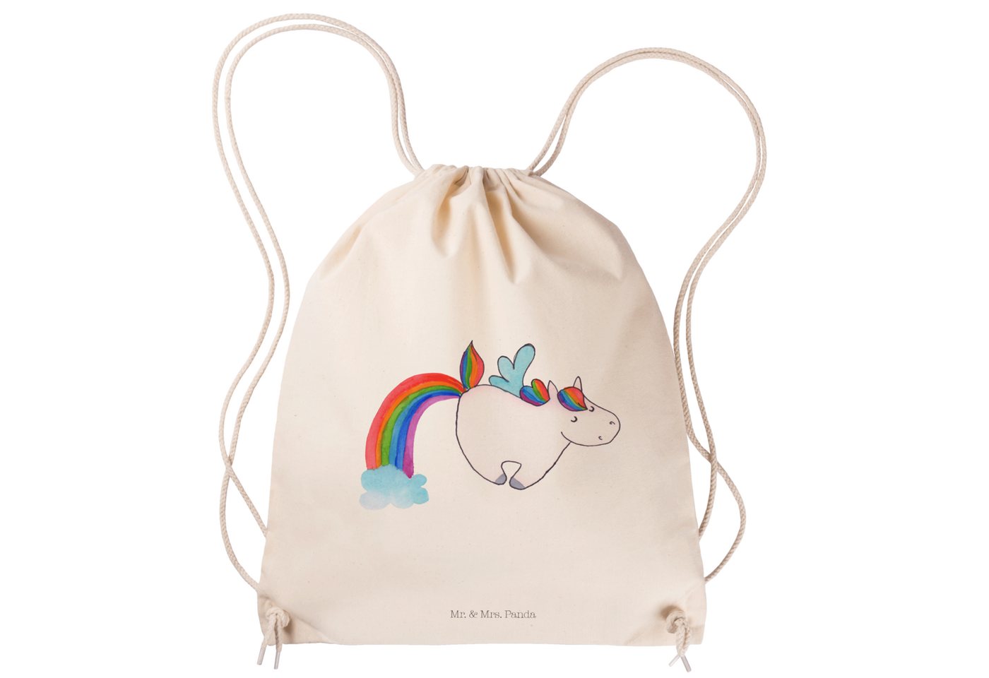 Mr. & Mrs. Panda Sporttasche Einhorn Pegasus - Transparent - Geschenk, Turnbeutel, Sporttasche, St (1-tlg), Design trifft Funktion von Mr. & Mrs. Panda