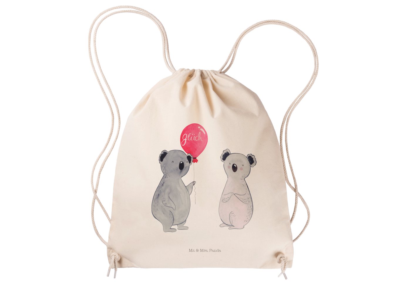 Mr. & Mrs. Panda Sporttasche Koala Luftballon - Transparent - Geschenk, Sportbeutel Kinder, Geburt (1-tlg), Weiche Kordel von Mr. & Mrs. Panda