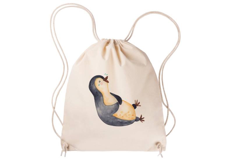 Mr. & Mrs. Panda Sporttasche Pinguin Lachen, Turnbeutel, Transparent, Haha, Pinguine, gym tasche, (Packung, 1-tlg) von Mr. & Mrs. Panda