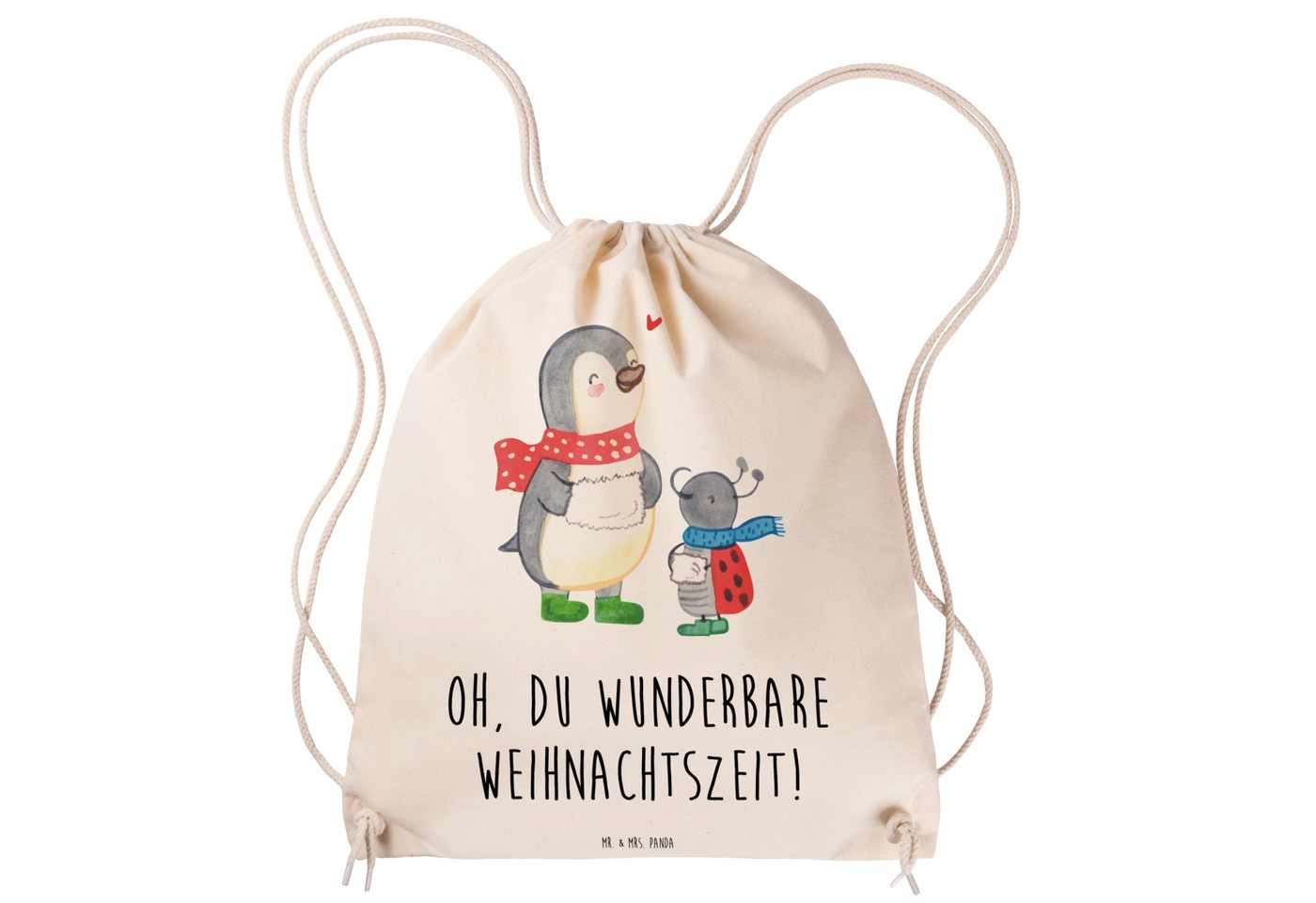 Mr. & Mrs. Panda Sporttasche Smörle Winterzeit - Transparent - Geschenk, Wintermotiv, Turnbeutel, (1-tlg), Pandacharme von Mr. & Mrs. Panda