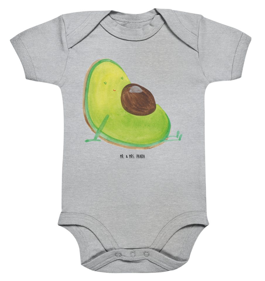 Mr. & Mrs. Panda Strampler 1. - 3. Monat Avocado Schwangerschaft - Heather Grey - Geschenk, Baby (1-tlg) von Mr. & Mrs. Panda