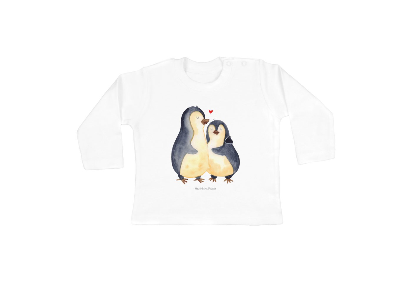 Mr. & Mrs. Panda Strampler Pinguin umarmend - Weiß - Geschenk, Jungen, Baby, Jahrestag, Paar, Um (1-tlg) von Mr. & Mrs. Panda