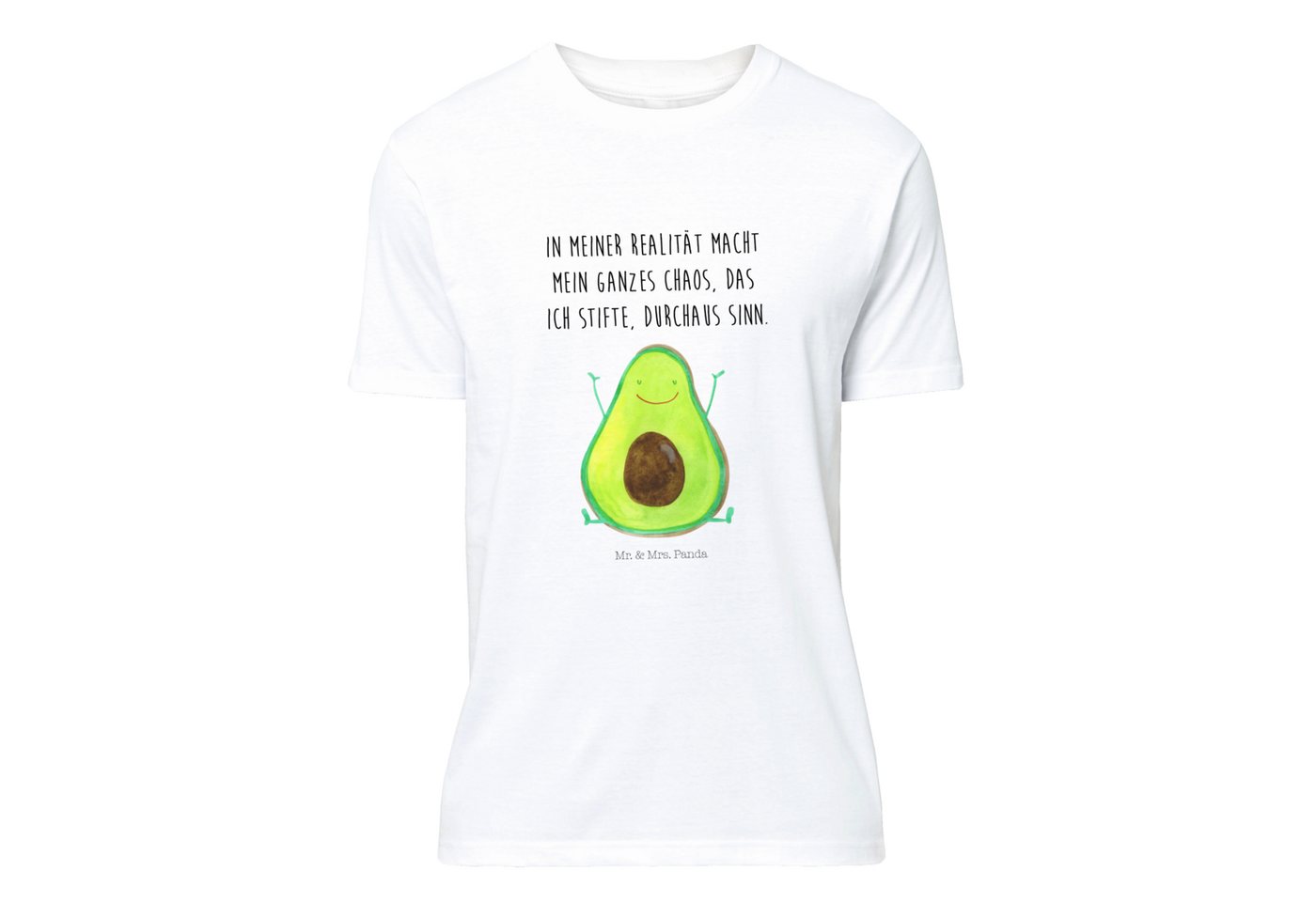 Mr. & Mrs. Panda T-Shirt Avocado Happy - Weiß - Geschenk, Schlafshirt, Gesund, Chaos, Damen, F (1-tlg) von Mr. & Mrs. Panda