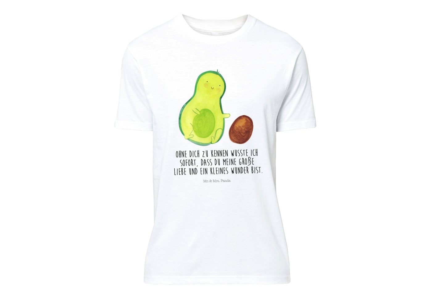 Mr. & Mrs. Panda T-Shirt Avocado rollt Kern - Weiß - Geschenk, Säugling, Geburt, Vegan, T-Shir (1-tlg) von Mr. & Mrs. Panda