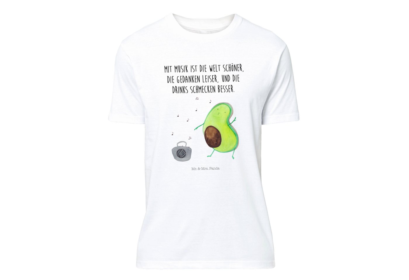 Mr. & Mrs. Panda T-Shirt Avocado tanzt - Weiß - Geschenk, Vegan, Party, Tshirt, Männer, Veggie (1-tlg) von Mr. & Mrs. Panda