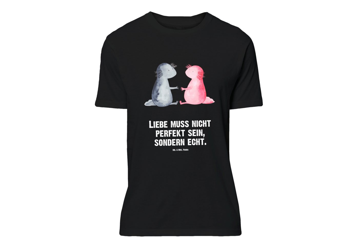 Mr. & Mrs. Panda T-Shirt Axolotl Liebe, Tshirt, Sprüche, Junggesellenabschied, Männer, Shirt, (Packung, 1-tlg., Größe L T-Shirt Axolotl Liebe) von Mr. & Mrs. Panda