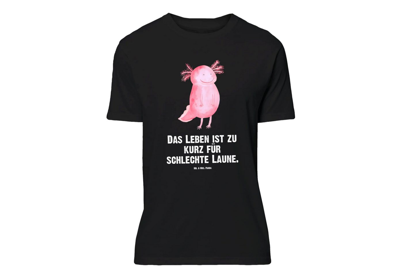 Mr. & Mrs. Panda T-Shirt Axolotl Glücklich, Shirt, Lustiges T-Shirt, Frauen, Tshirt, Herrn, (Packung, 1-tlg., Größe S T-Shirt Axolotl glücklich) von Mr. & Mrs. Panda