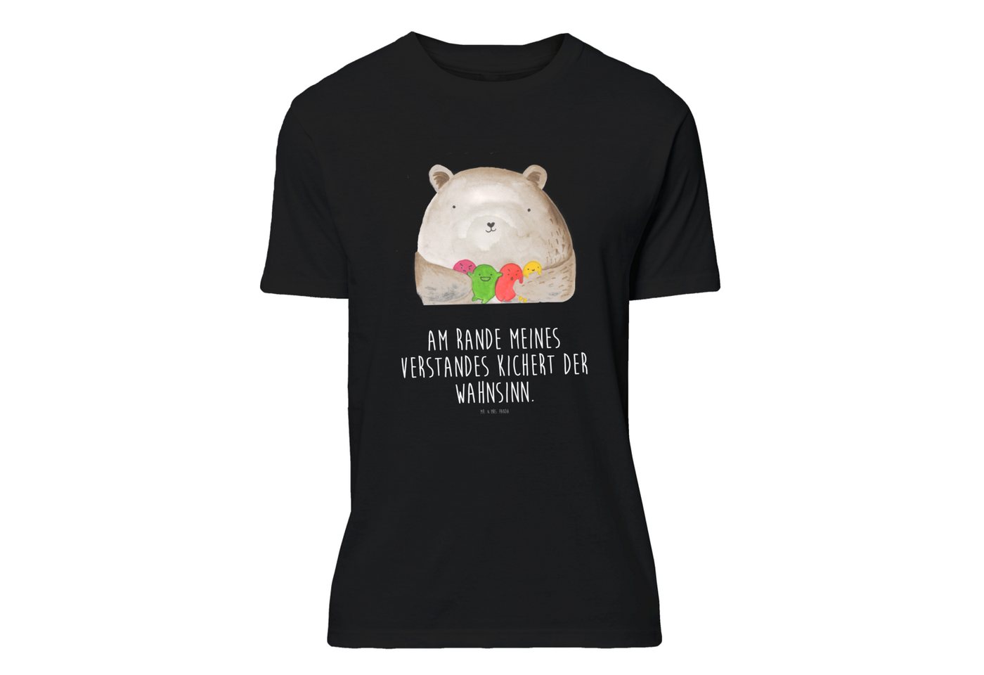 Mr. & Mrs. Panda T-Shirt Bär Gefühl - Schwarz - Geschenk, Frauen, Wahnsinn, Lustiges T-Shirt, (1-tlg) von Mr. & Mrs. Panda