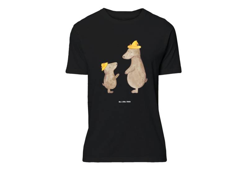 Mr. & Mrs. Panda T-Shirt Bären mit Hut, Größe XL T-Shirt, Schwarz, Familie, Family, Damen, Mut (Packung, 1-tlg) von Mr. & Mrs. Panda