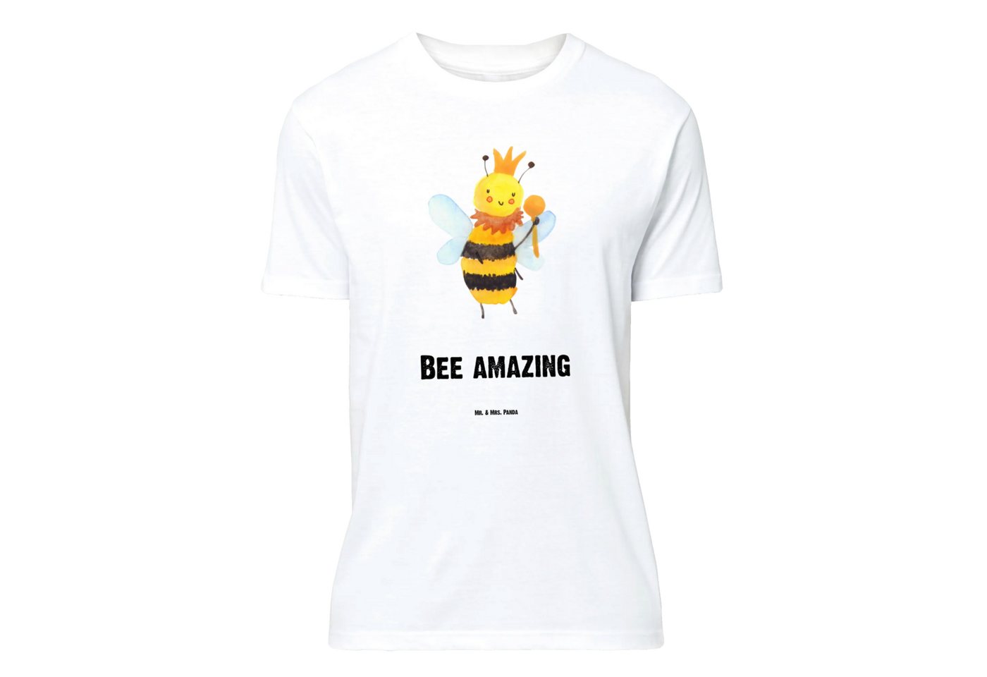 Mr. & Mrs. Panda T-Shirt Biene König - Weiß - Geschenk, Wespe, T-Shirt mit Spruch, Frauen, Spr (Packung, 1-tlg., Größe XL T-Shirt Biene König) von Mr. & Mrs. Panda