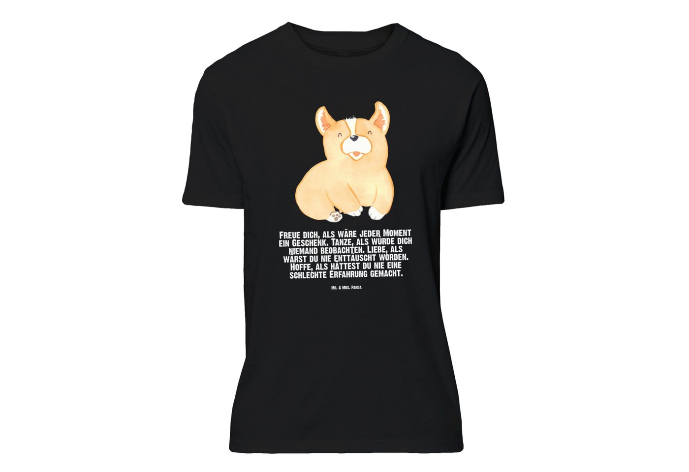 Mr. & Mrs. Panda T-Shirt Corgie - Schwarz - Geschenk, Hundemotiv, Lebensfreude, Shirt, Männer, (1-tlg) von Mr. & Mrs. Panda