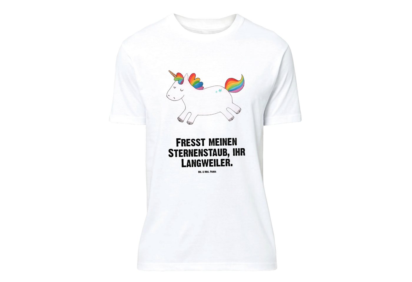 Mr. & Mrs. Panda T-Shirt Einhorn Happy - Weiß - Geschenk, Unicorn, Party, Damen, Einhörner, T- (Packung, 1-tlg., Größe XXL T-Shirt Einhorn Happy) von Mr. & Mrs. Panda