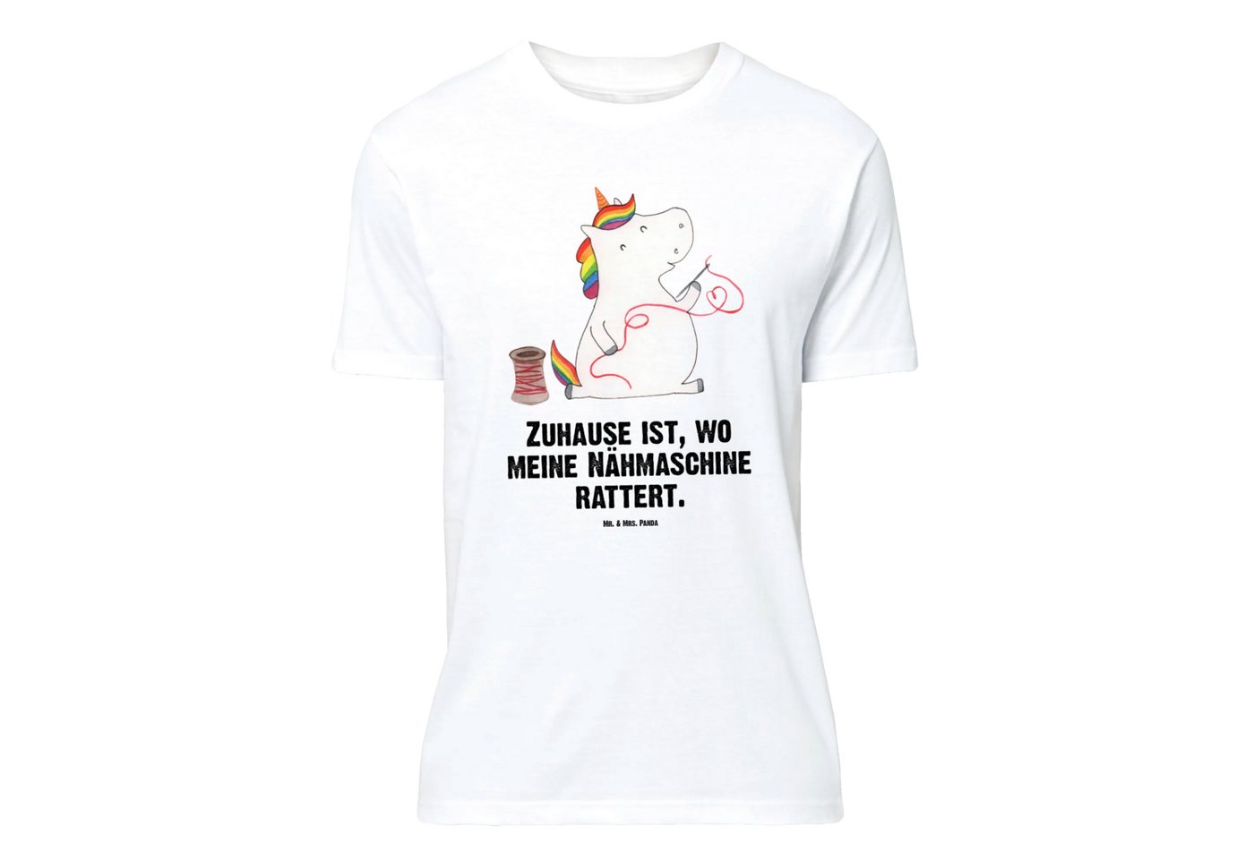 Mr. & Mrs. Panda T-Shirt Einhorn Näherin - Weiß - Geschenk, T-Shirt, Party, Damen, Unicorn, T- (Packung, 1-tlg., Größe S T-Shirt Einhorn Näherin) von Mr. & Mrs. Panda