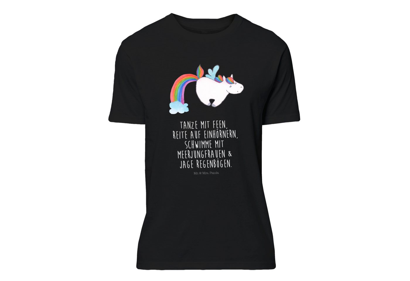 Mr. & Mrs. Panda T-Shirt Einhorn Pegasus - Schwarz - Geschenk, Einhörner, Unicorn, Männer, Geb (1-tlg) von Mr. & Mrs. Panda