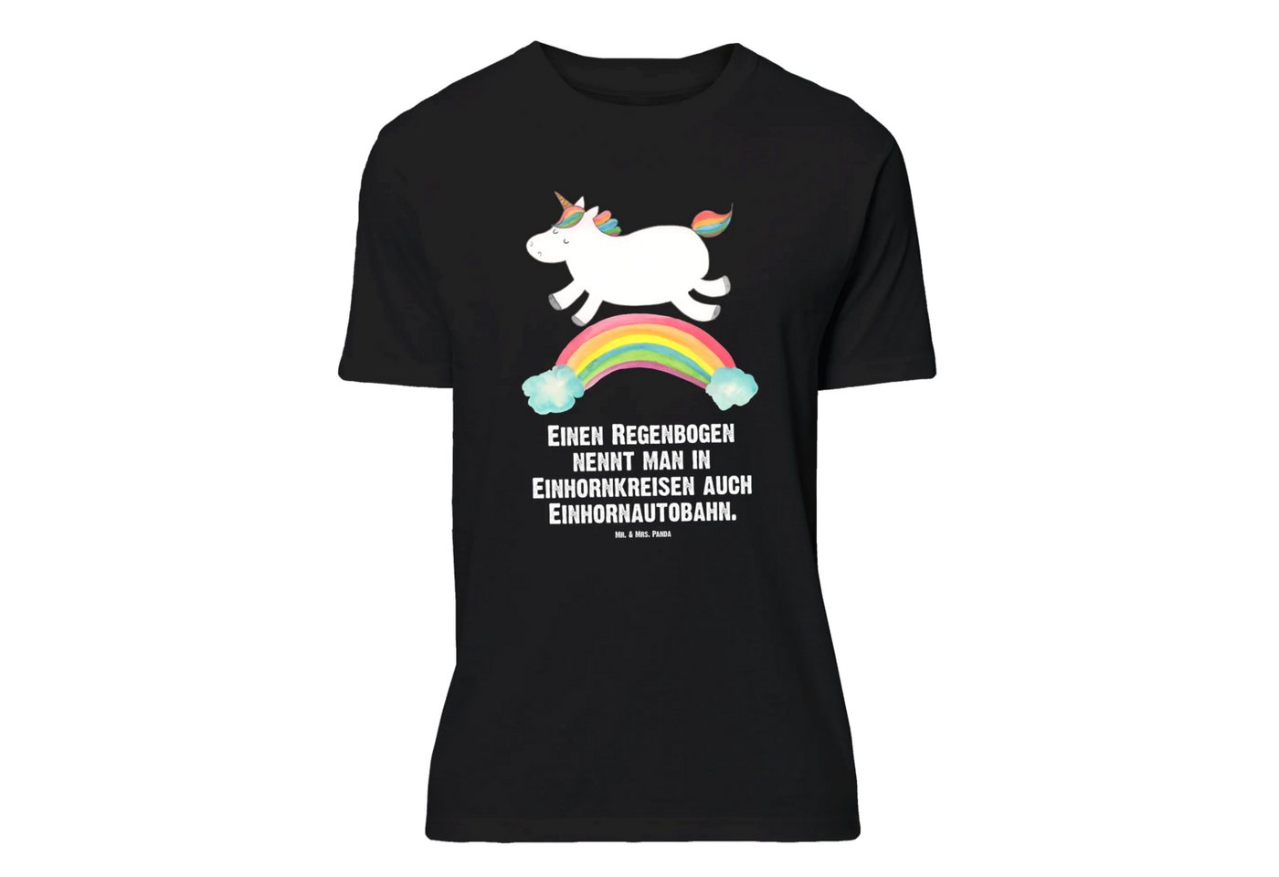 Mr. & Mrs. Panda T-Shirt Einhorn Regenbogen - Schwarz - Geschenk, Männer, T-Shirt mit Spruch, (Packung, 1-tlg., Größe XL T-Shirt Einhorn Regenbogen) von Mr. & Mrs. Panda
