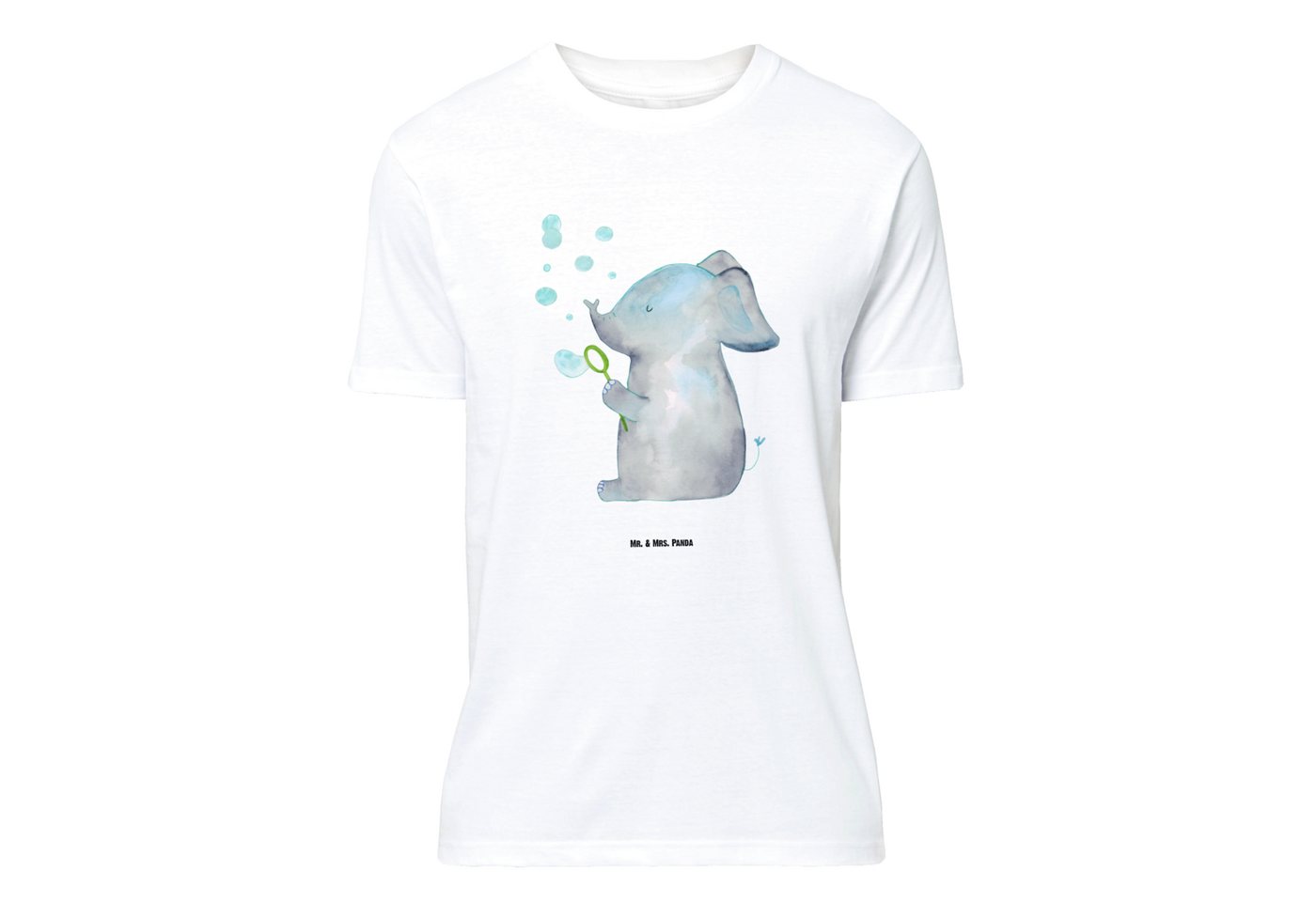 Mr. & Mrs. Panda T-Shirt Elefant Seifenblasen - Weiß - Geschenk, Shirt, Liebe, Männer, Tiermot (1-tlg) von Mr. & Mrs. Panda
