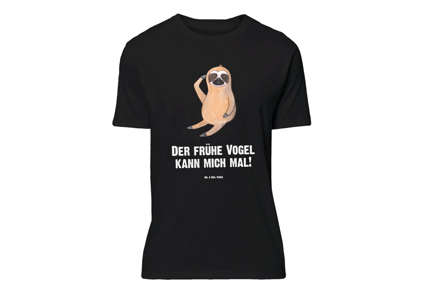 Mr. & Mrs. Panda T-Shirt Faultier Vogel - Schwarz - Geschenk, T-Shirt, Spinner, Damen, genervt (Packung, 1-tlg., Größe XXL T-Shirt Faultier Vogel zeigen) von Mr. & Mrs. Panda
