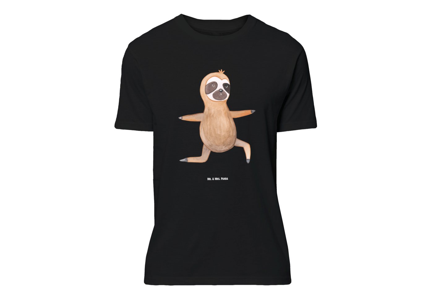 Mr. & Mrs. Panda T-Shirt Faultier Yoga - Schwarz - Geschenk, T-Shirt, Shirt, Faultier Geschenk (1-tlg) von Mr. & Mrs. Panda