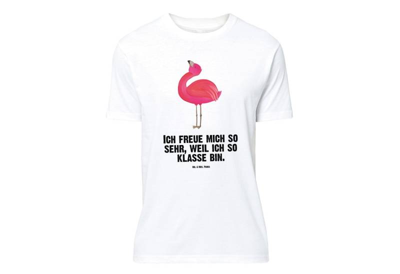 Mr. & Mrs. Panda T-Shirt Flamingo Stolz, Größe XXL T-Shirt, Weiß, Jubiläum, Damen, glücklich, (Packung, 1-tlg) von Mr. & Mrs. Panda