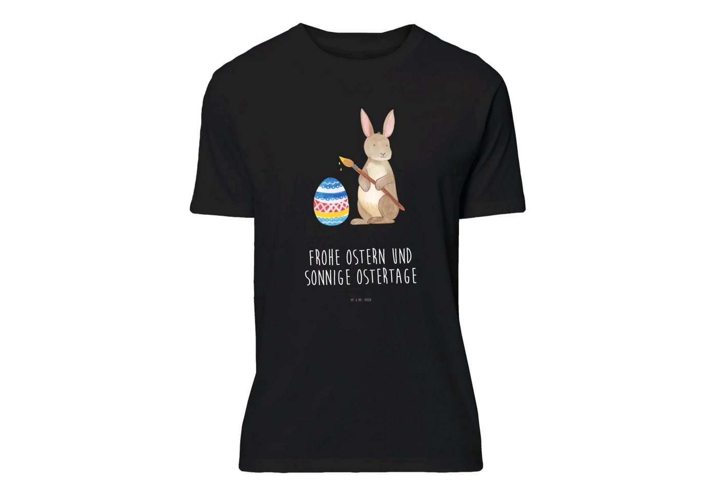 Mr. & Mrs. Panda T-Shirt Hase Eier Malen - Schwarz - Geschenk, Ostergrüße, Damen, Ostern Gesch (Packung, 1-tlg., Größe L T-Shirt Hase Eiermalen) von Mr. & Mrs. Panda