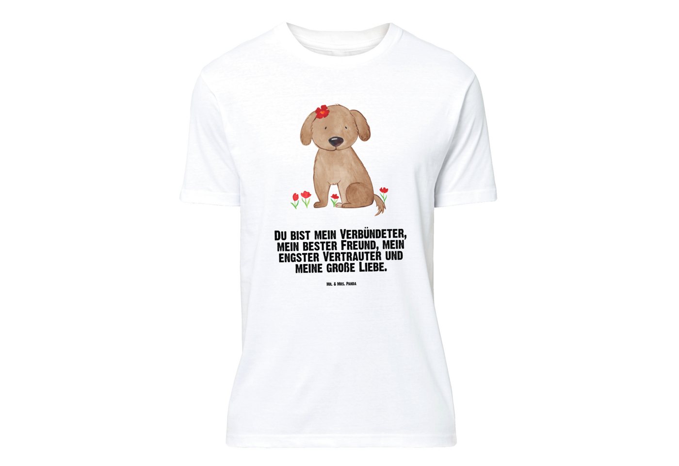 Mr. & Mrs. Panda T-Shirt Hund Dame - Weiß - Geschenk, Hundebesitzer, T-Shirt, Frauchen, Männer (1-tlg) von Mr. & Mrs. Panda