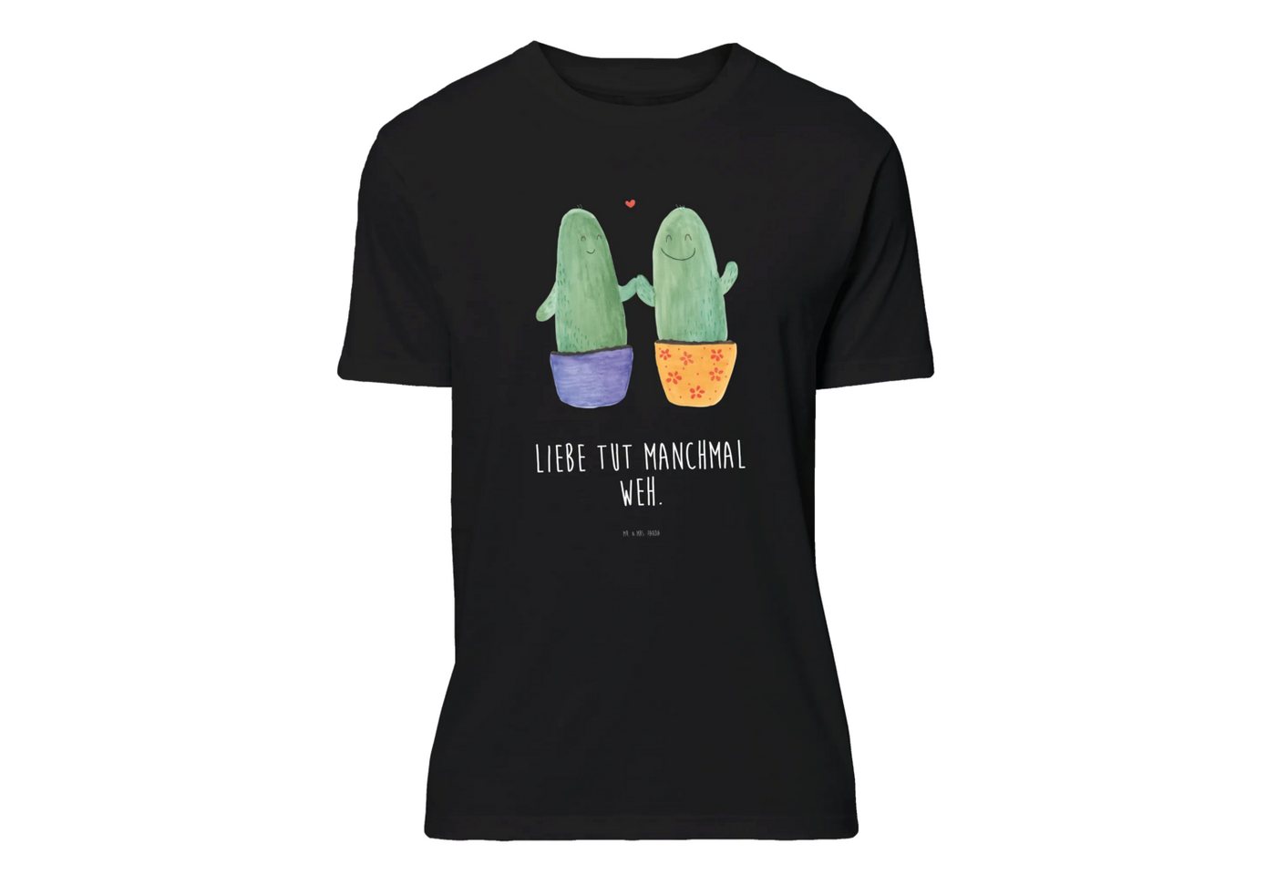Mr. & Mrs. Panda T-Shirt Kaktus Liebe - Schwarz - Geschenk, Männer, Verlobung, Liebesbotschaft (Packung, 1-tlg., Größe XL T-Shirt Kaktus Liebe) von Mr. & Mrs. Panda