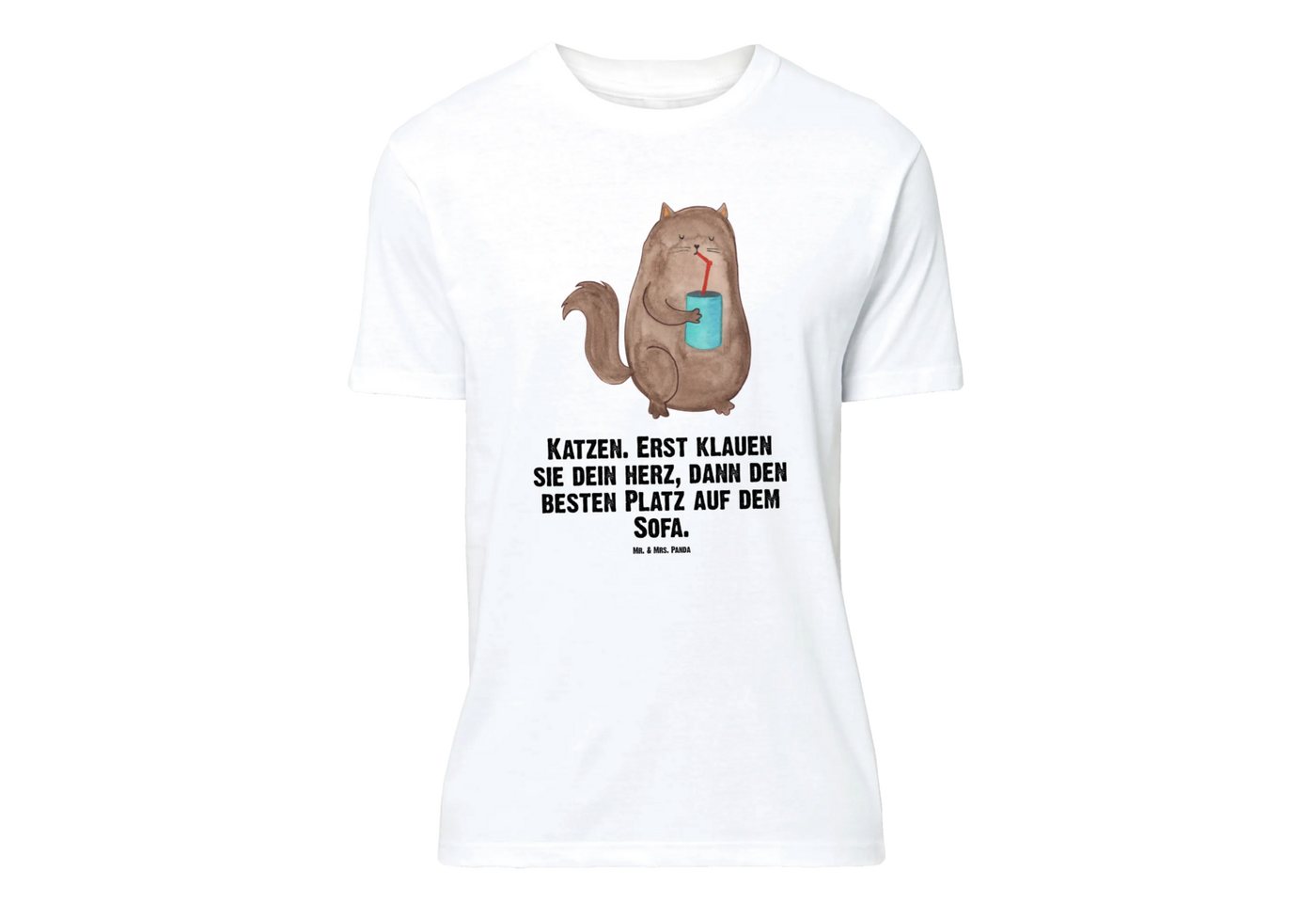 Mr. & Mrs. Panda T-Shirt Katze Dose - Weiß - Geschenk, Junggesellenabschied, Frauen, Geburstag (Packung, 1-tlg., Größe XL T-Shirt Katze Dose) von Mr. & Mrs. Panda