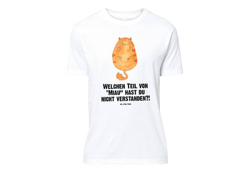 Mr. & Mrs. Panda T-Shirt Katze Mittelfinger, Größe M T-Shirt, Weiß, Herren, Junggesellenabschi (Packung, 1-tlg) von Mr. & Mrs. Panda